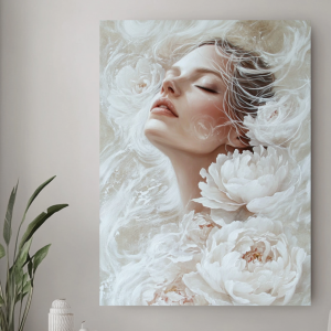 portret kobiety kąpiącej się we mgle